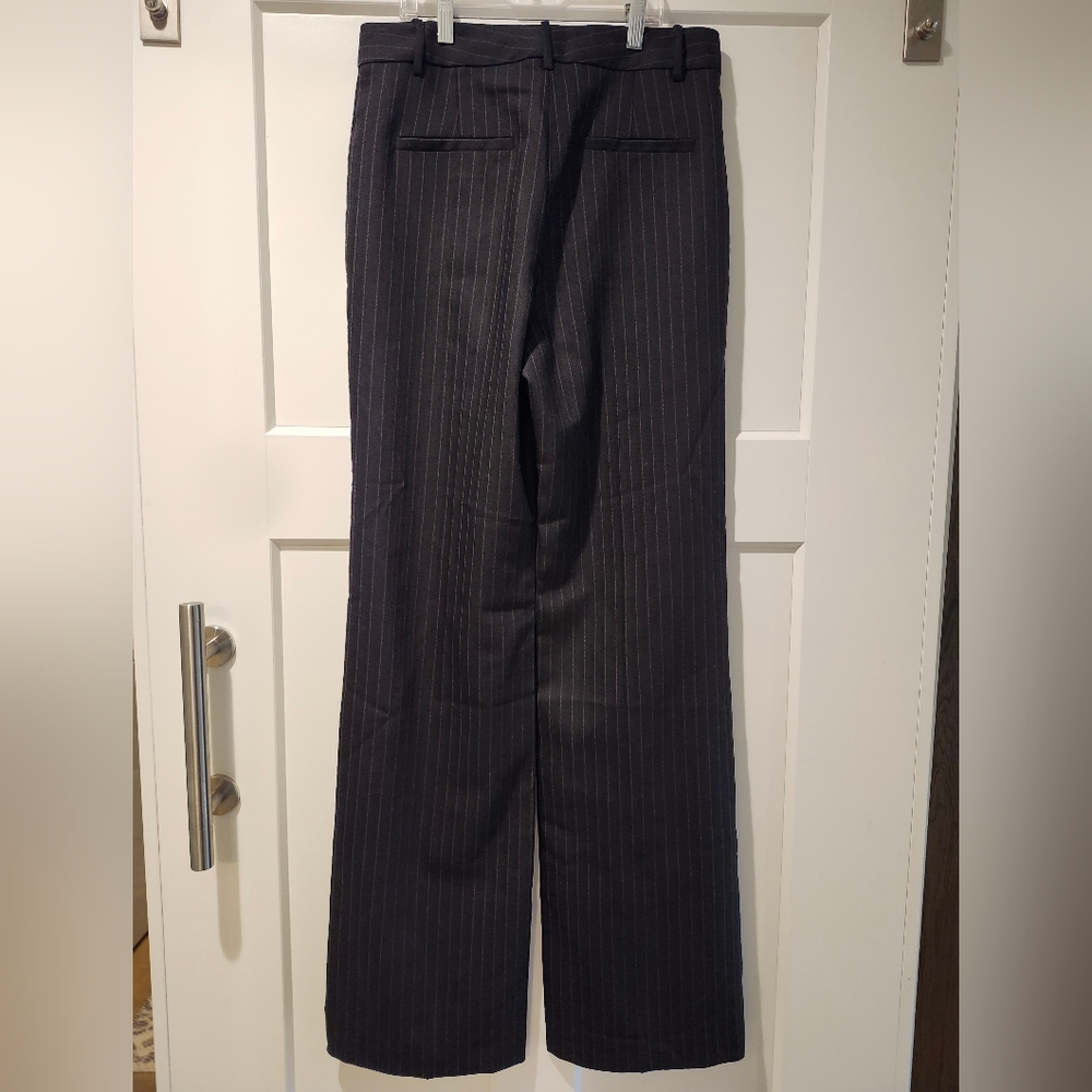 Nili Lotan Navy Pinstripe Wide Leg Pants - Picture 5 of 7